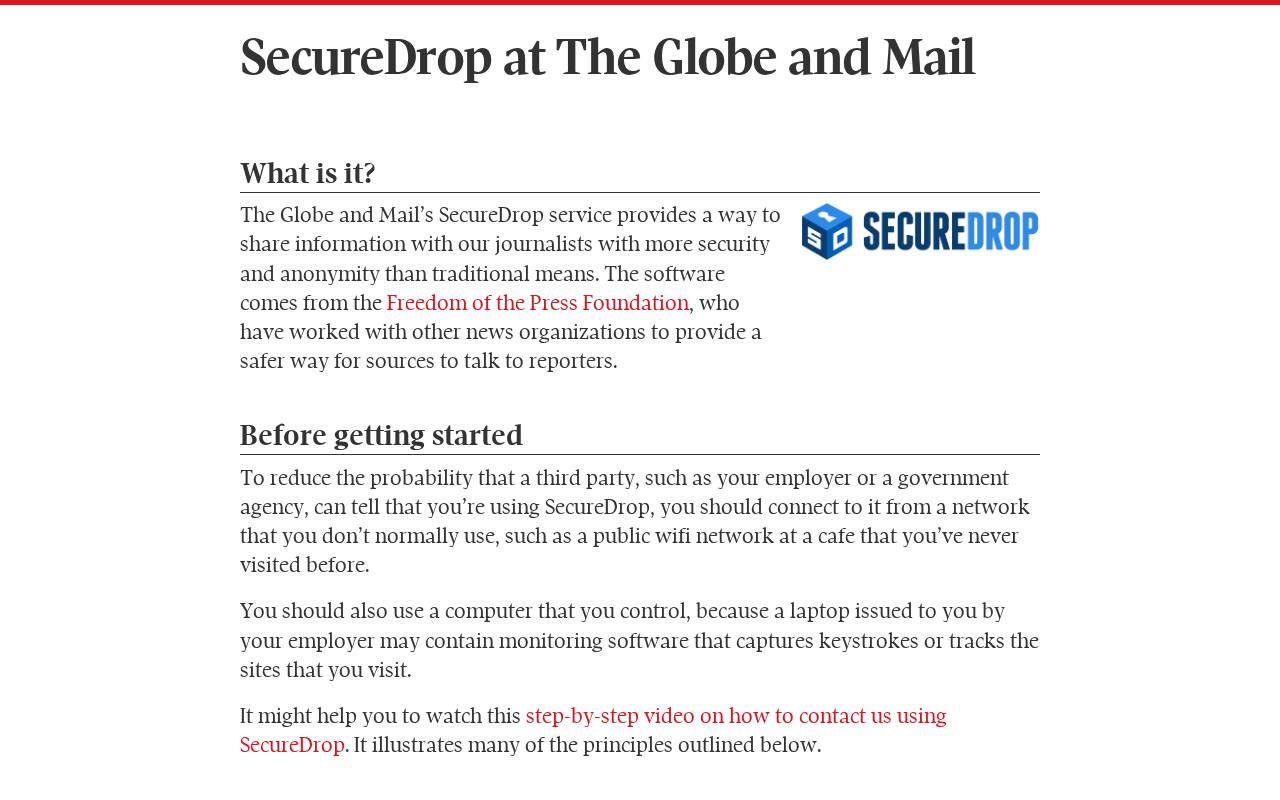 Capture d'écran de sec.theglobeandmail.com