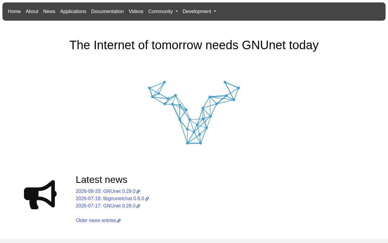 Screenshot of gnunet.org