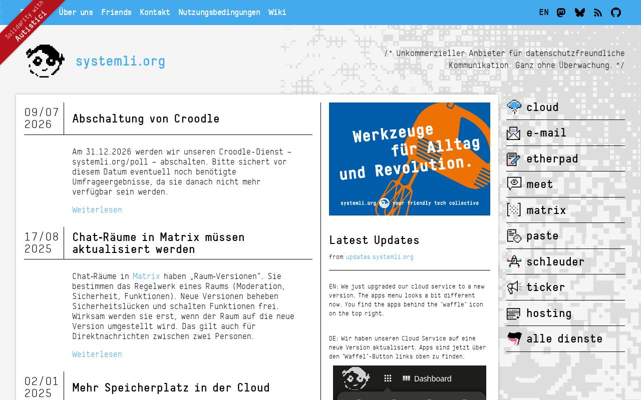 Screenshot of systemli.org