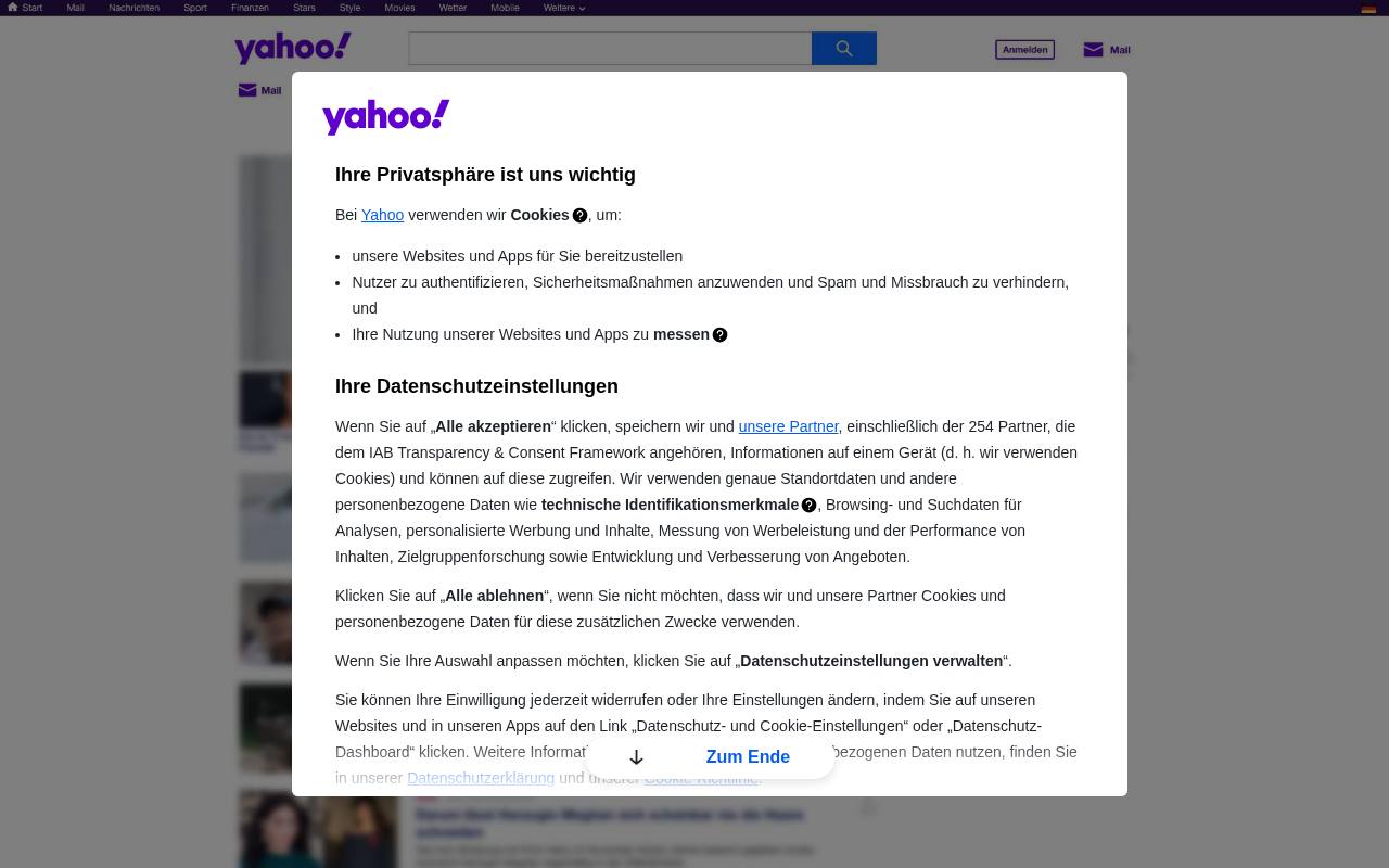 Screenshot of news.yahoo.com
