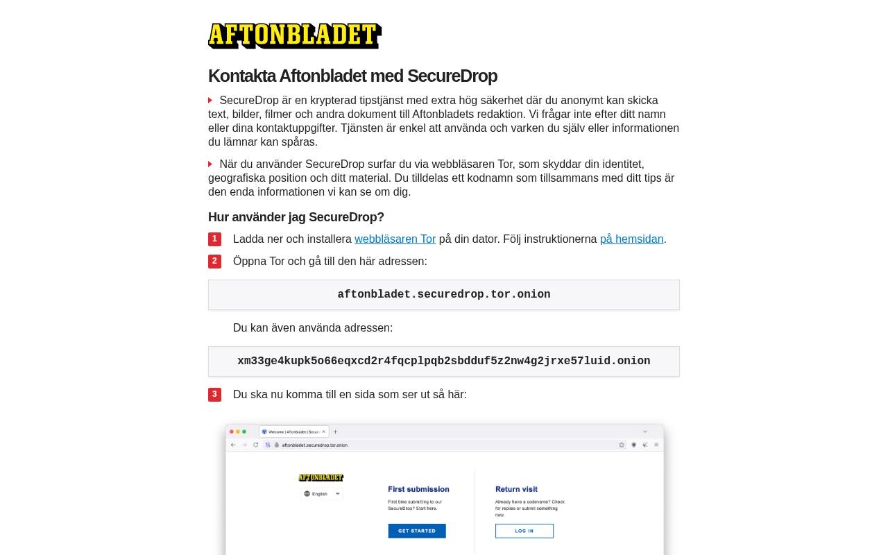 Screenshot of aftonbladet.se
