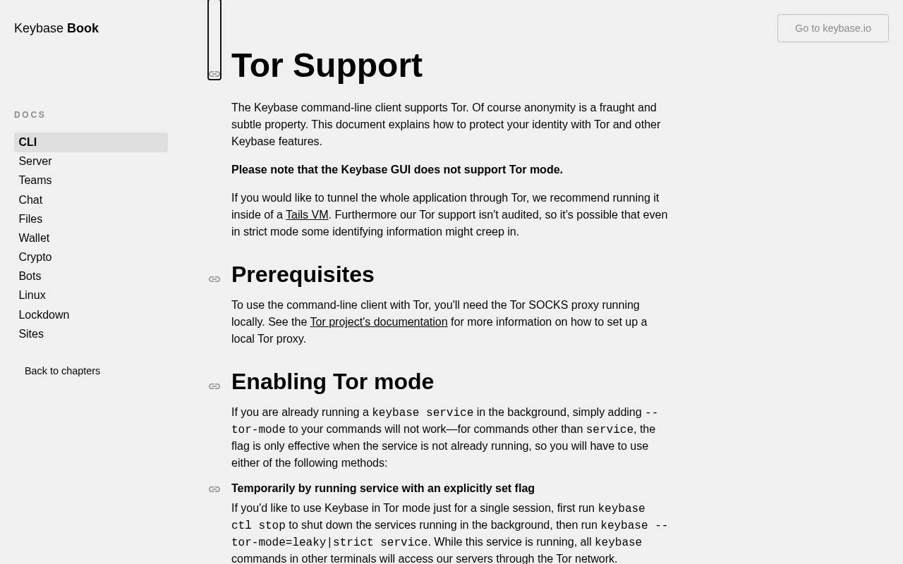 Screenshot von keybase.io