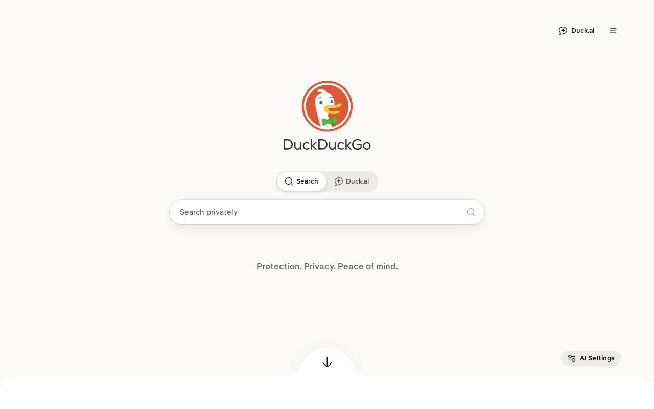 Screenshot of duckduckgo.com