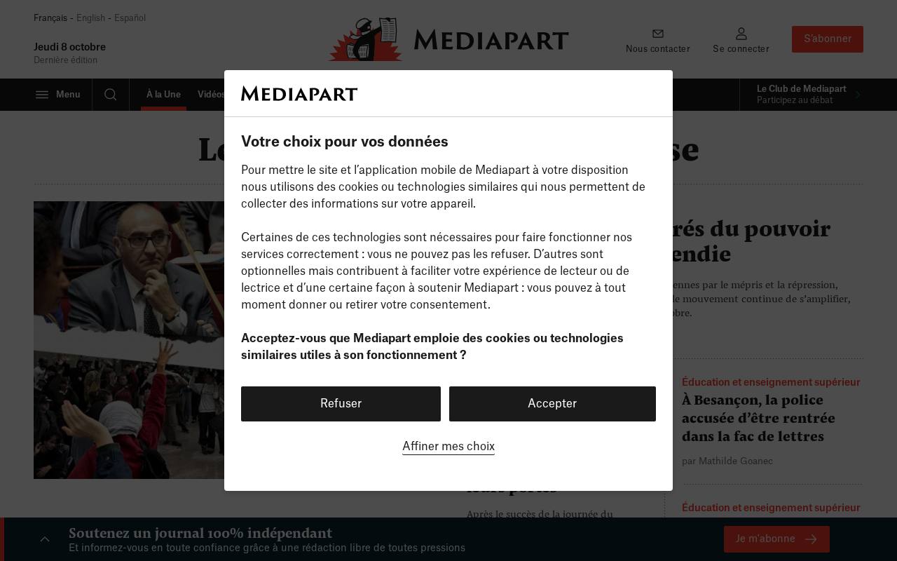 Screenshot of mediapart.fr