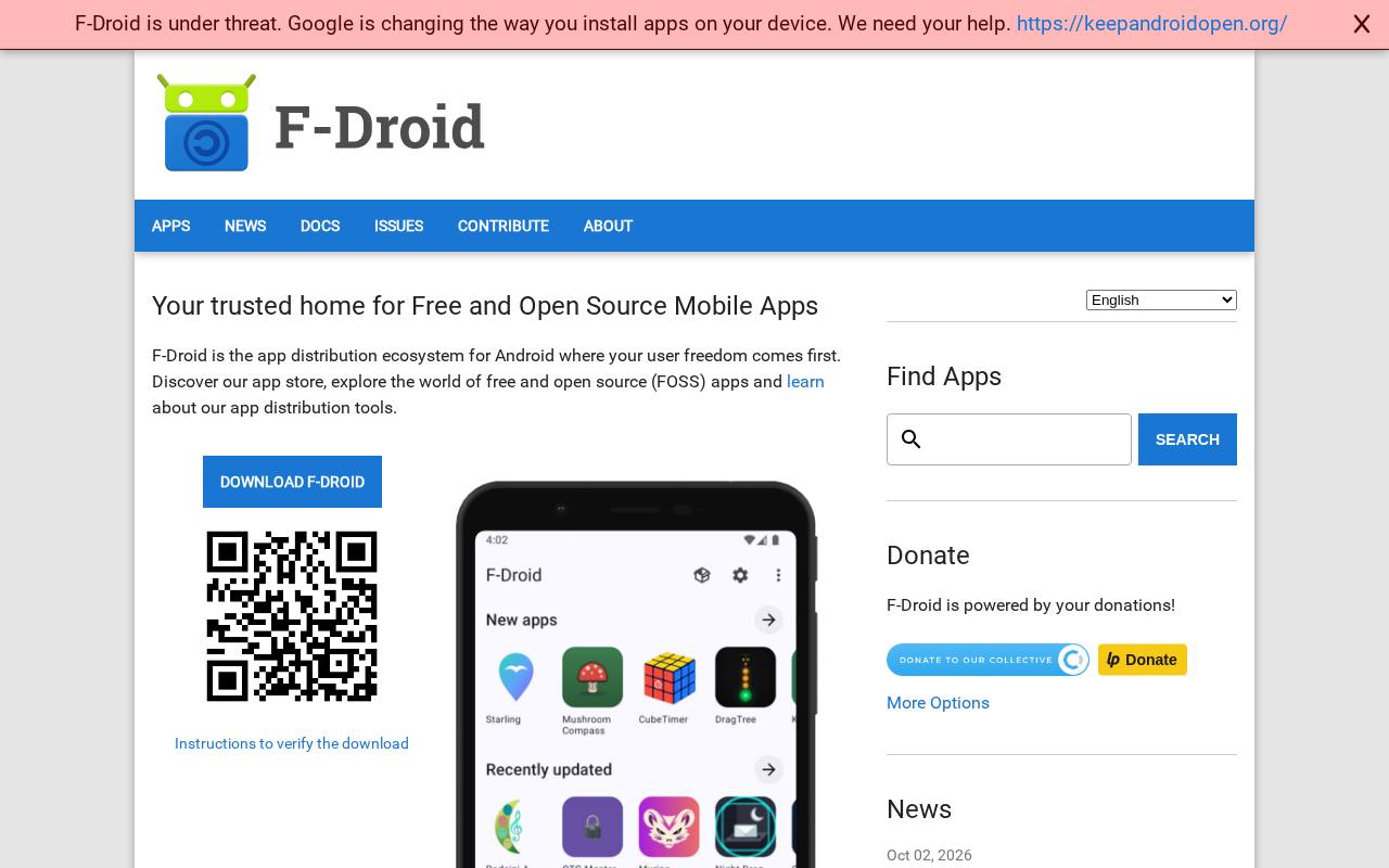 Screenshot of f-droid.org