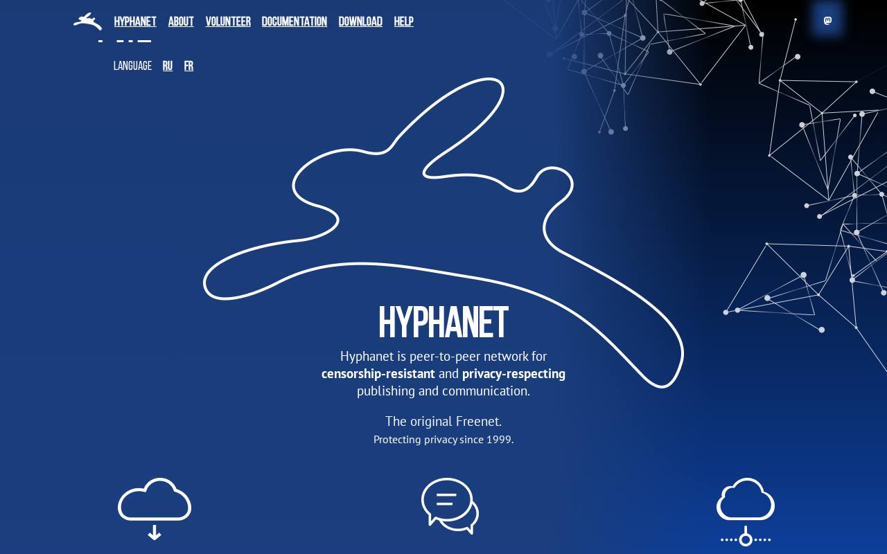 Screenshot of hyphanet.org