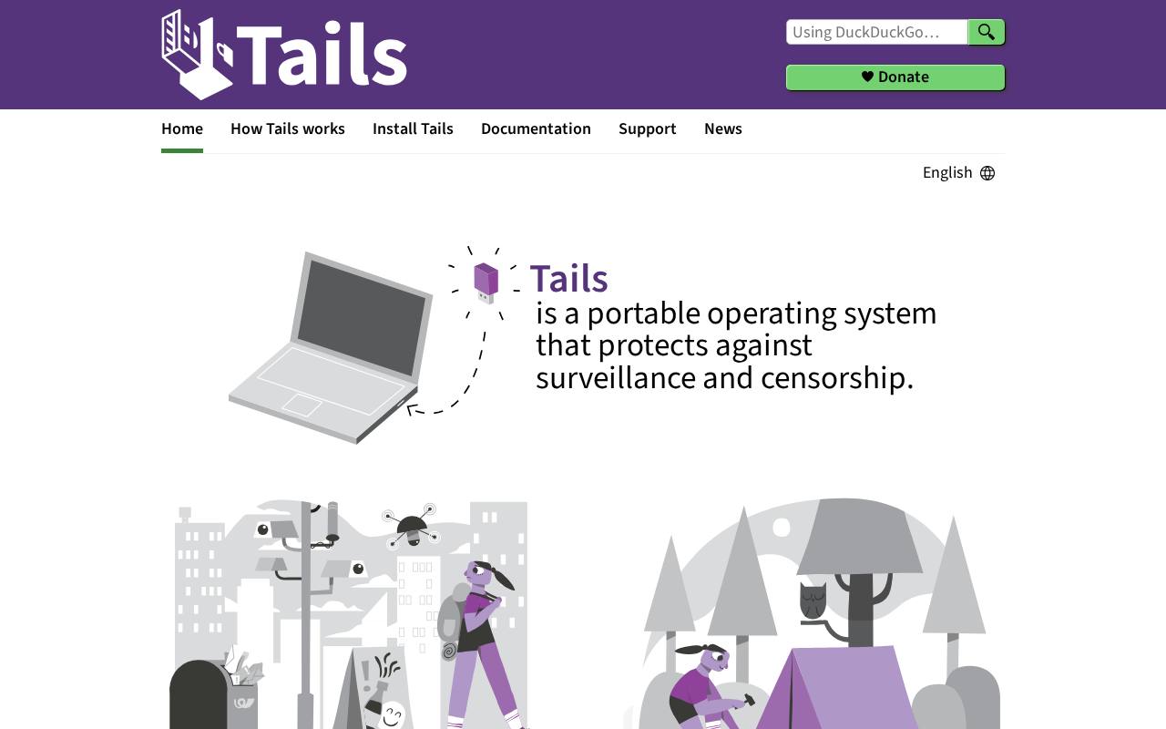 Screenshot of tails.net